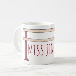 Taza De Café Estudio de Danza Personalizado Teacher Ballet Barr