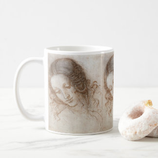 Taza De Café Estudio de Leonardo da Vinci de la Cabeza de Leda
