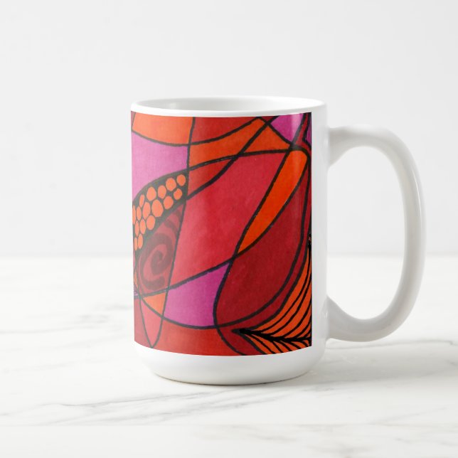Taza De Café "Estudio en rojos" Abstract Design Mug (Derecha)