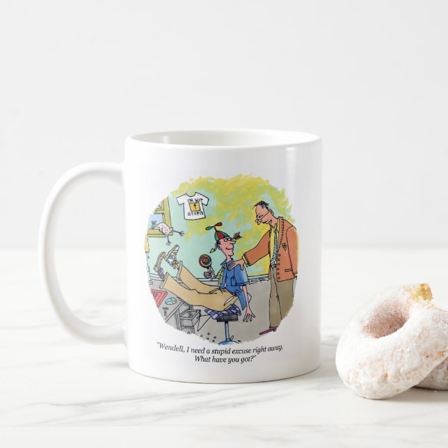 Taza De Café Estúpido peluche de disculpa (Con donut)