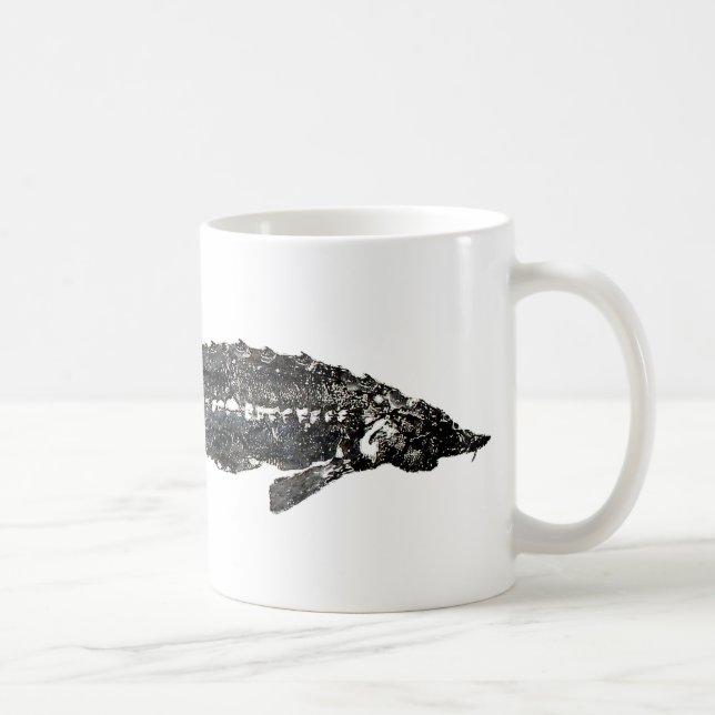 Taza De Café Esturión blanco Gyotaku-40-Item (Derecha)
