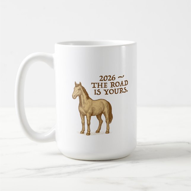 Taza De Café Etched Glassware with horse and text (Izquierda)