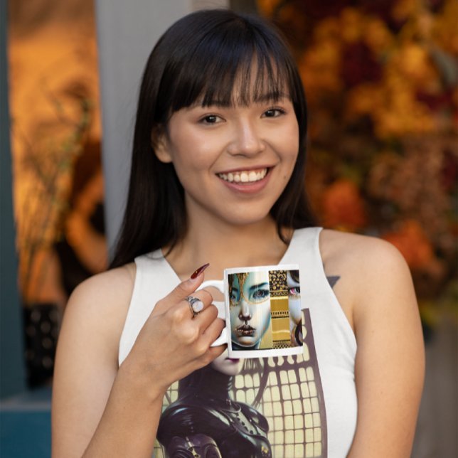 Taza De Café Étéreo Mistical Fantasy Art Negro y Oro (Subido por el creador)