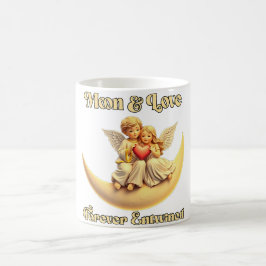 Taza De Café Eternal Love on a Crescent Moon
