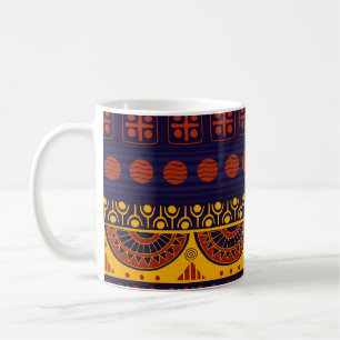 Taza De Café Ética tribal: diseño de patrones sin foco.