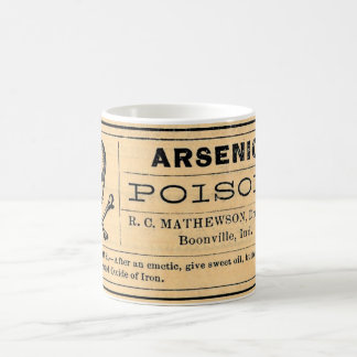 Taza De Café Etiqueta arsénica del veneno del vintage