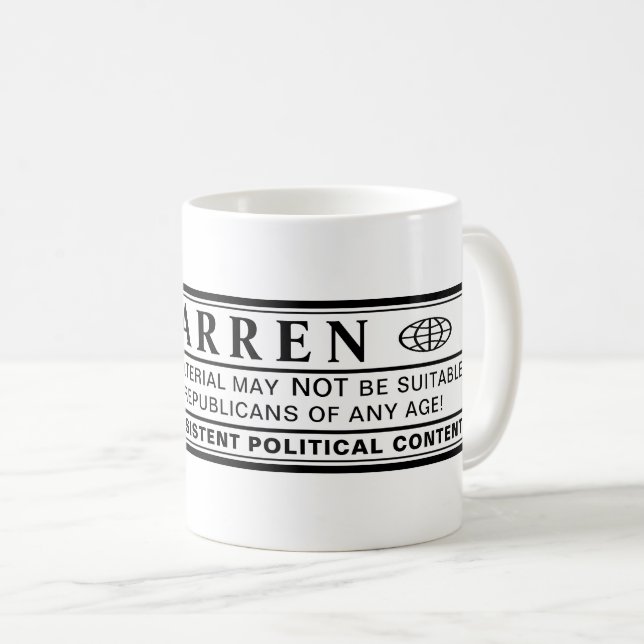 Taza De Café Etiqueta de advertencia de Warren (Anverso derecho)