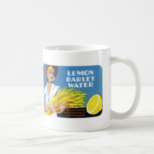 Taza De Café Etiqueta de agua de cebada con limón