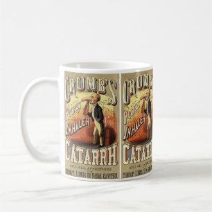 Taza De Café Etiqueta de arte vintage, inhalador de asma de bol