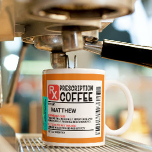 Taza De Café Etiqueta de café con receta graciosa personalizada