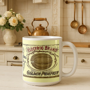 Taza De Café Etiqueta de calabaza enlatada de la era victoriana