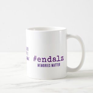 Taza De Café Etiqueta de Concienciación sobre el Alzheimer Fin