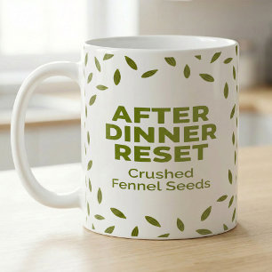 Taza De Café Etiqueta de despensa botánica Receta de hinojo