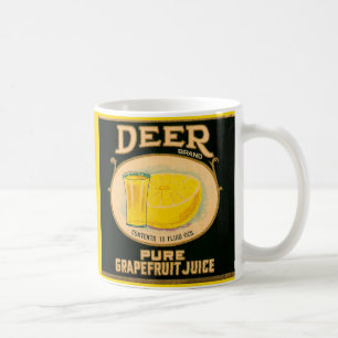 Taza De Café Etiqueta de jugo de toronja Deer Brand de la décad