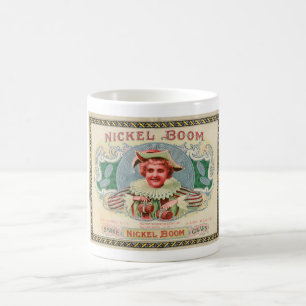 TAZA DE CAFÉ ETIQUETA DE LA CAJA DE CIGAR DE LOS AÑOS 1900...