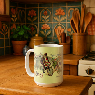 Taza De Café Etiqueta de la era victoriana de las habas de Lima