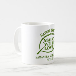 Taza De Café Etiqueta de la Naturaleza - HECHO CON AMOR - HOJA 