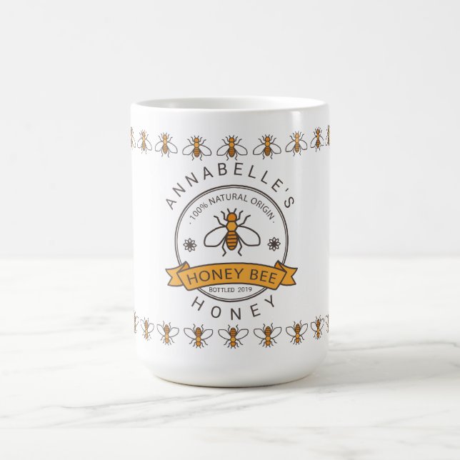 Taza De Café Etiqueta de miel personalizada (Centro)