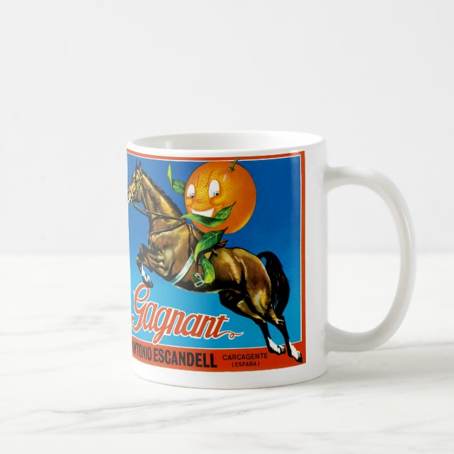Taza De Café Etiqueta de Naranja Gagnant (Derecha)