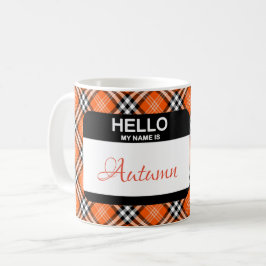 Taza De Café Etiqueta de nombre personalizado de color blanco n