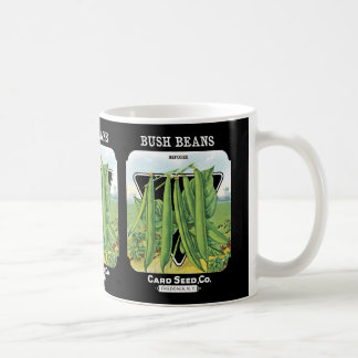 Taza De Café Etiqueta de paquete de semillas de alubias de Bush