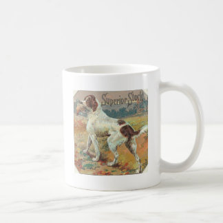 Taza De Café Etiqueta de perro de caza de vintage