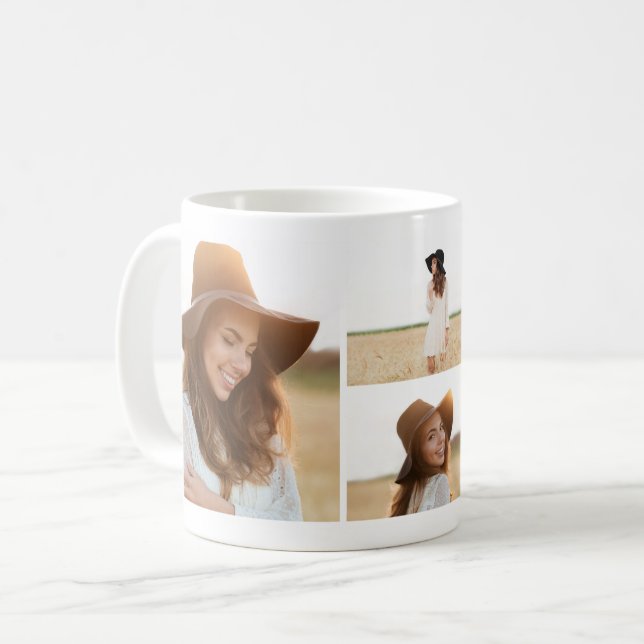 Taza De Café Etiqueta de vino multifoto para la graduación (Anverso izquierdo)