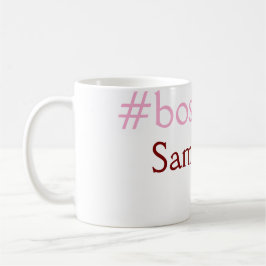 Taza De Café Etiqueta en bosnia rosa claro añada nombre chica j