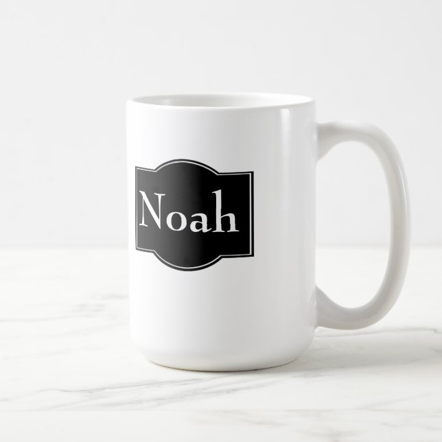 Taza De Café Etiqueta negra personalizada (Derecha)