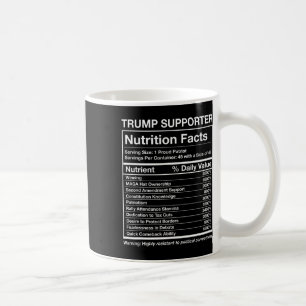 Taza De Café Etiqueta Nutricional Divertida Soporte de Trump Me