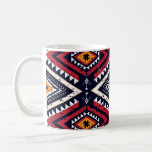Taza De Café Étnica geométrica oriental: tradicional sin foco