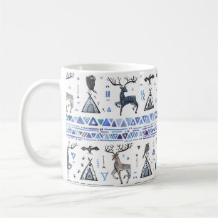 Taza De Café Étnica tribal, los animales sueñan con atrapar, si