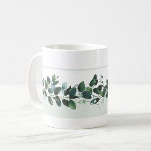Taza De Café Eucalipto azul y verde oscuro deja jardinera