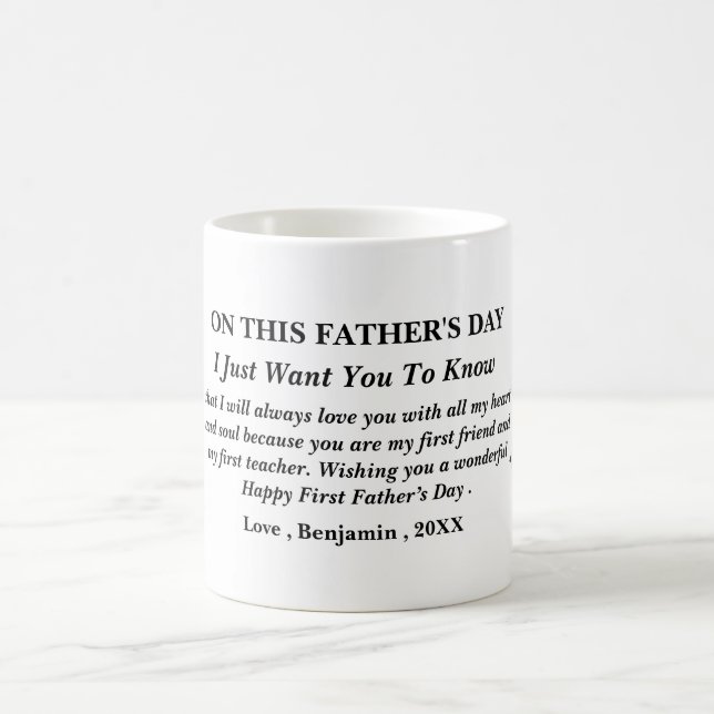 Taza De Café  Eucalipto deja feliz Día del Primer Padre  (Centro)