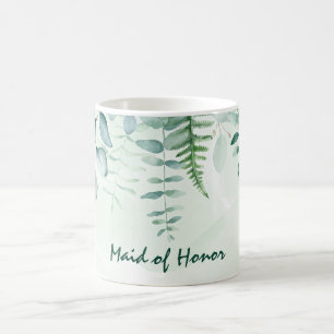 Taza De Café Eucalipto vegetación verde madrina de honor boda