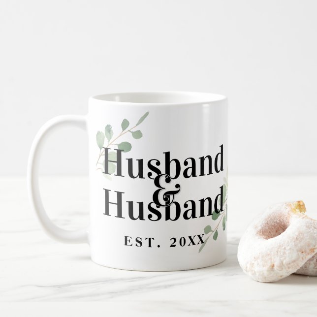 Taza De Café Eucalyptus Marido y Marido Matrimonio Gay (Con donut)