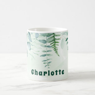 Taza De Café Eucalyptus verde follaje nombre verde