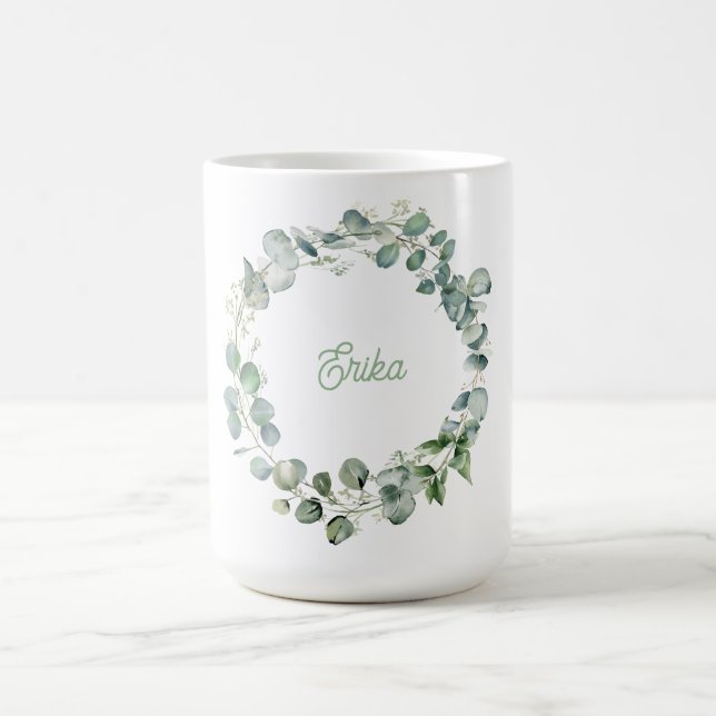 Taza De Café Eucalyptus wreath mug personalizado (Centro)