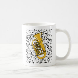 Taza De Café Eufonio Con Notas Musicales, Músico De Brass