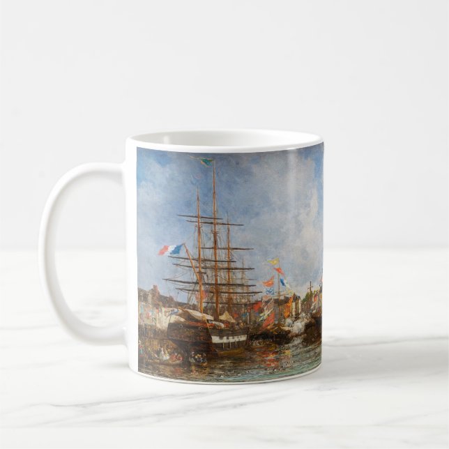 Taza De Café Eugene Boudin - Festival en el puerto de Honfleur (Izquierda)