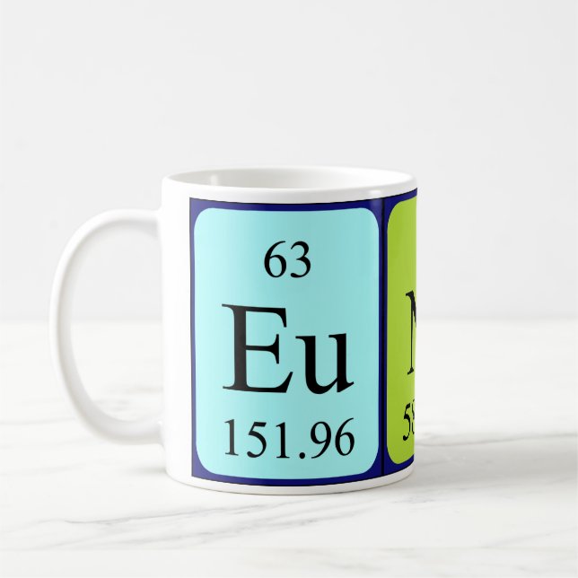 Taza De Café Eunice periódica table name mug (Izquierda)