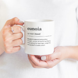 Taza De Café Eunoia definición palabras griegas mentalidad sana