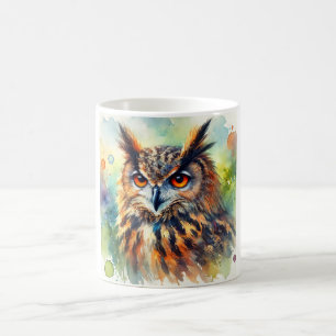 Taza De Café Eurasian eagle owl 180924AREF150 - Watercolor