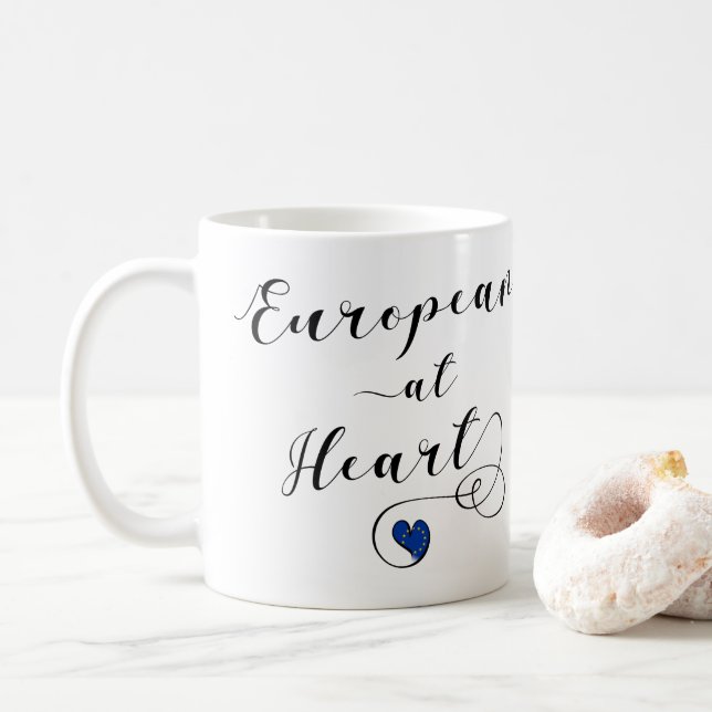 Taza De Café Europa en el corazón, Europa, Europa (Con donut)