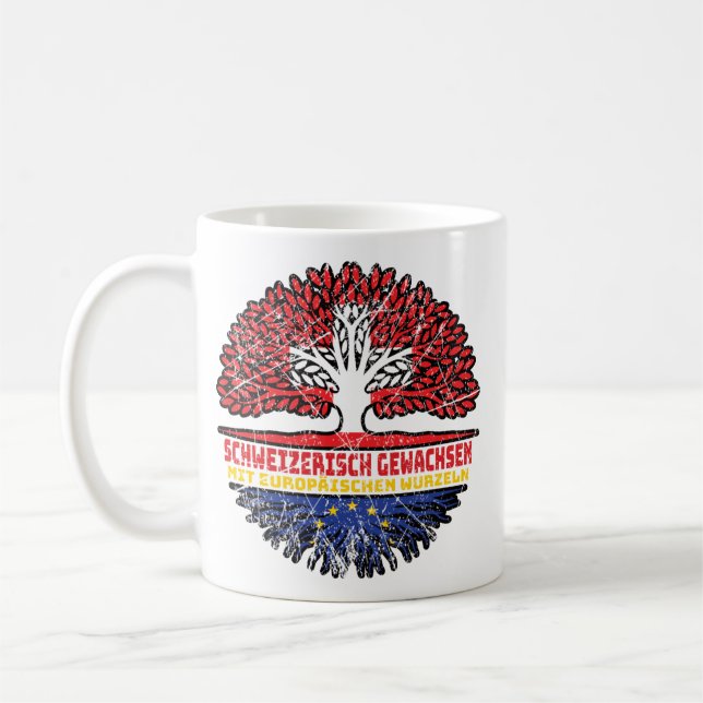 Taza De Café Europa Europäisch Schweizer Schweiz Baum Wurzel (Izquierda)
