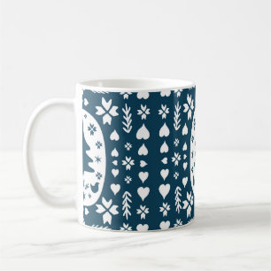 Taza De Café Europe Merry Christmas folk doodle art con primero