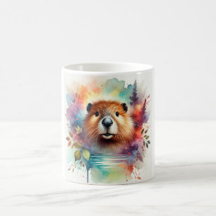 Taza De Café European Beaver 120724AREF124 - Watercolor