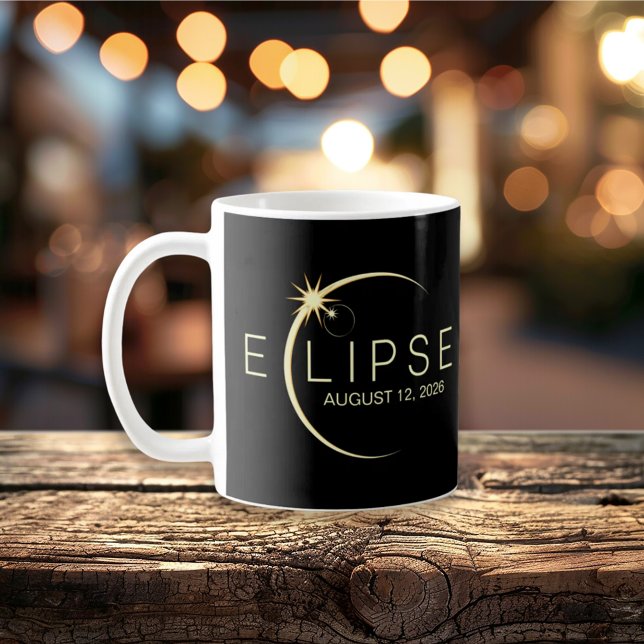 Taza De Café Evento de Astronomía de Eclipse Solar 2026 (Solar Eclipse Astronomy Event 2026 Coffee Mug)