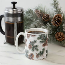 Evergreen Pinecone Cozy Winter Coffee 