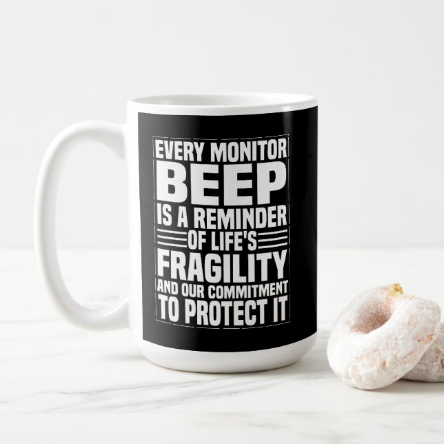 Taza De Café  Every Beep Matters – Alert & Devoted (Con donut)